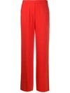 P.a.r.o.s.h High-waisted Wide Leg Trousers In Red