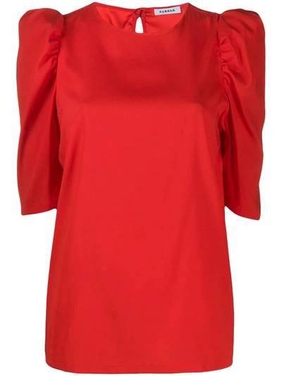 P.a.r.o.s.h Puff Sleeve Blouse In Red