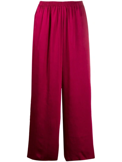 Forte Forte Relaxed Satin Trousers In Red