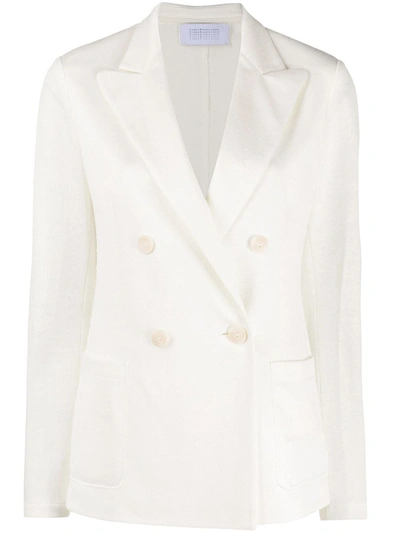 Harris Wharf London Fitted Double-breasted Blazer In White