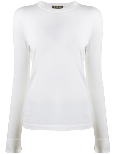 Loro Piana Plain Lightweight Jumper In White