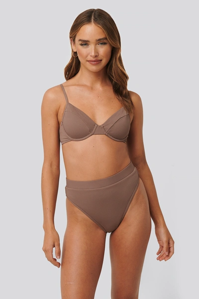 Na-kd Structured Edge Maxi Highwaist Panty Brown In Taupe