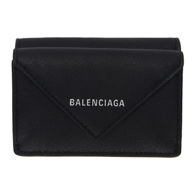 Balenciaga Black Mini Papier Wallet In 1000 Black