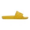 Gucci Men's Quilted Rubber Slide Sandals In Yellow
