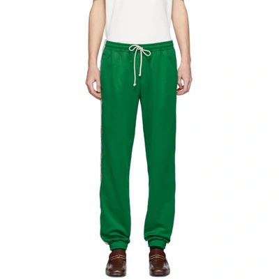 Gucci Technical Jersey Track Pants W/side Band In Clover Green