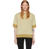 Gucci Beige & Gold Wool Lurex Gg Sweater In Cream/ Gold