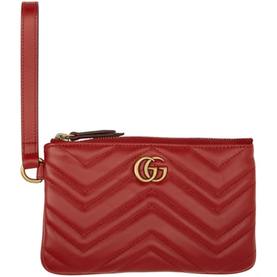 Gucci Red Gg Marmont Wallet In 6433 Hibisr