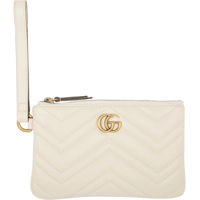 Gucci White Gg Marmont Wallet In 9022 White