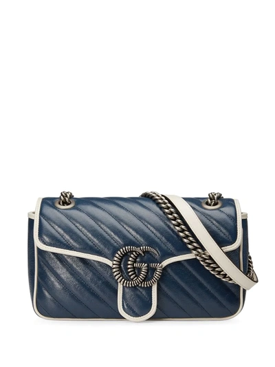 Gucci Gg Marmont Small Shoulder Bag In Blue