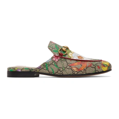 Gucci Princetown Floral Gg Supreme Loafer Mule In Mutlicolor