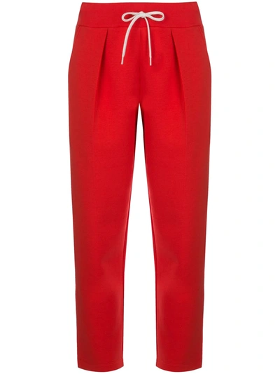 Givenchy Cropped Drawstring Trousers In Red