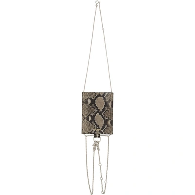 Dheygere Beige Phone Chain Pouch In Python