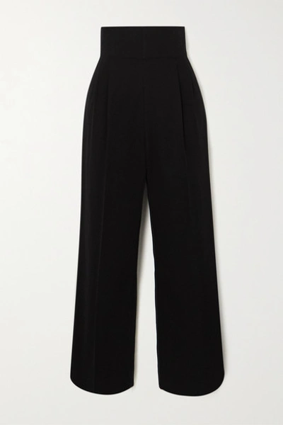 Alaïa High-rise Cotton-gabardine Straight-leg Trousers In Black