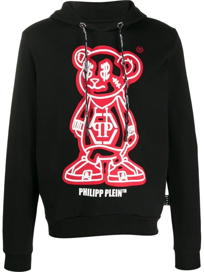 Philipp Plein Teddy Bear Hooded Sweatshirt In Black