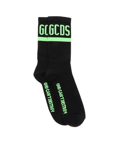 Gcds Socks In Black And Neon Green