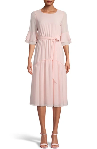 Anne Klein Bell Sleeve Midi Dress In Cherry Blossom