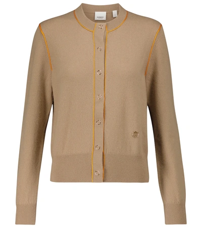 Burberry Monogram Motif Cashmere Cardigan In Archive Beige