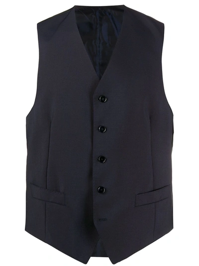 Dell'oglio V-neck Single-breasted Waistcoat In Blue