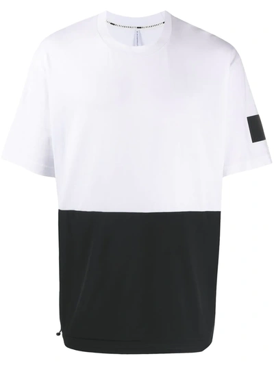Blackbarrett Colour-block Drawstring Hem T-shirt In Black