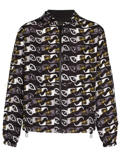 Versace Hooded Sunglasses-print Jacket In Black