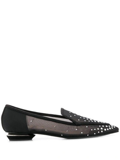 Nicholas Kirkwood Beya Crystal-embellished Mesh Loafers In Black
