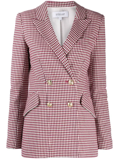 Derek Lam 10 Crosby Rodeo Double Breasted Gingham Twill Blazer In Pink
