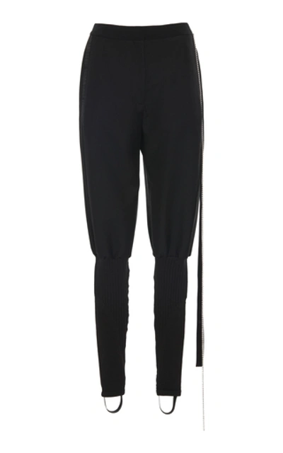 Loewe Crystal-embellished Wool-blend Skinny Pants In Black