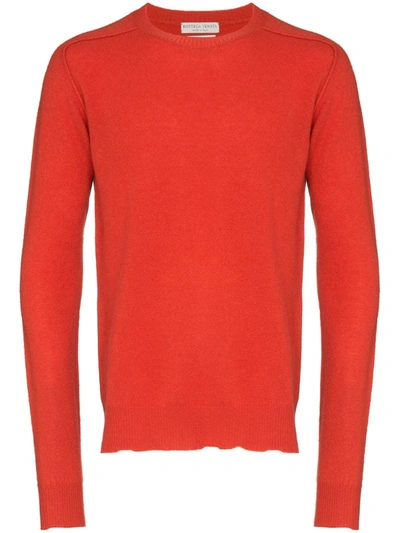 Bottega Veneta Men's Core Cashmere Crewneck Sweater In Red