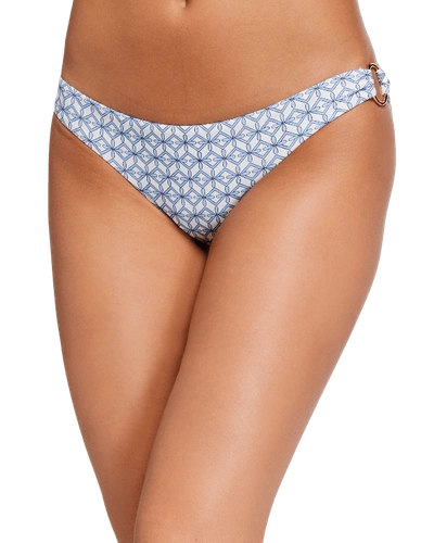 Tory Burch Geo Printed O-ring Hipster Bikini Bottom In Multi Giverny