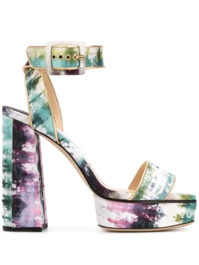 Jimmy Choo Jax/pf 125 Oasis Tie Dye Fabric Platform Sandals In Multi