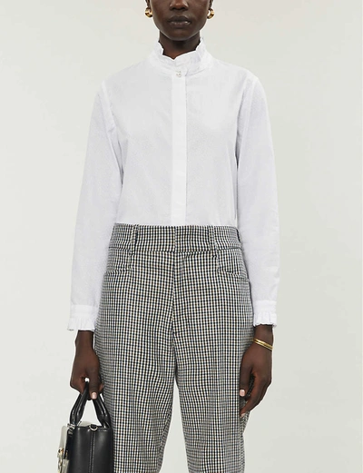 Claudie Pierlot Colombine Embroidered Cotton Shirt In Blanc