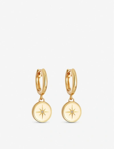 Astley Clarke Celestial Compass 18ct Gold-plated And Sapphire Earrings In Yellow Gold
