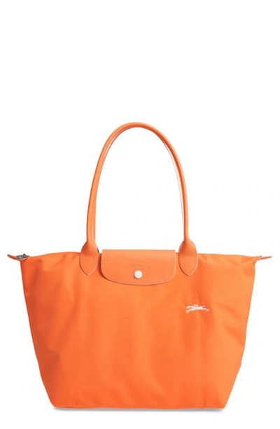 Longchamp Le Pliage Club Large Nylon Shoulder Tote Bag In Orange