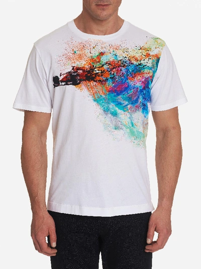 Robert Graham Men's Colour Run Graphic T-shirt In White