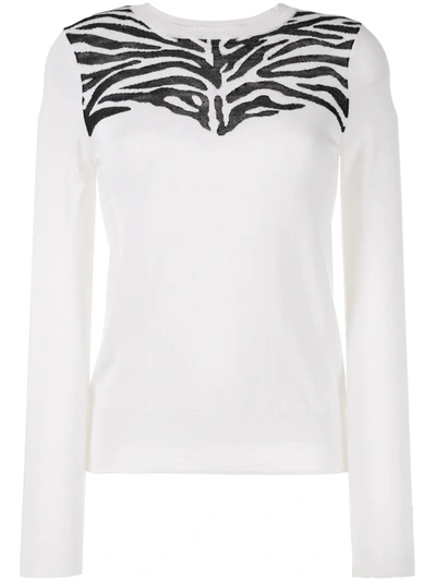 Derek Lam 10 Crosby Thea Zebra Jumper In White