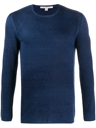 John Varvatos Long Sleeve Striped Detail Sweatshirt In Blue
