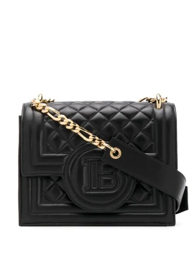 Balmain B-bag 21 Quilted Crossbody Bag In Black