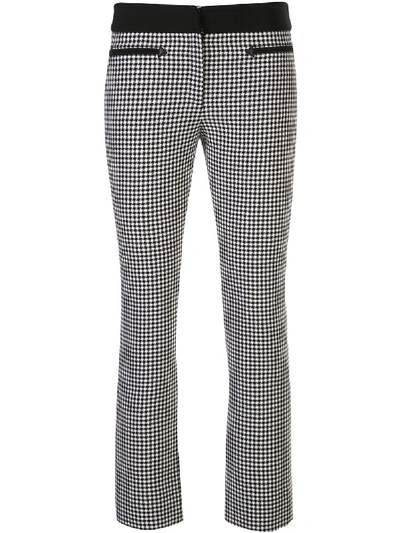 Rabanne Check Print Cropped Trousers In Black