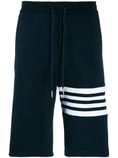 Thom Browne Stripe Detail Sweatshorts In Blue