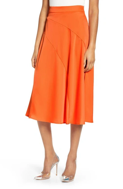 Vero Moda Gabbi Seamed-front Slip Skirt In Coral Rose