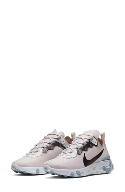 Nike Women's React Element 55 Sneakers In Barely Rose/ White/ Blue