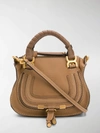 Chloé Marcie Mini Leather Crossbody Satchel In Brown