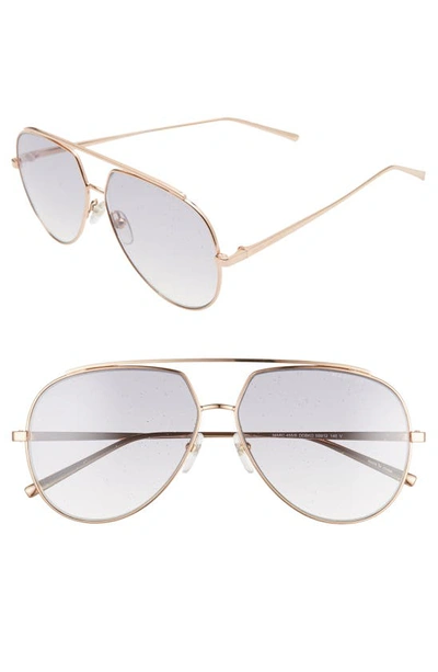 The Marc Jacobs 59mm Gradient Aviator Sunglasses In Gold Copper/ Grey Glitter
