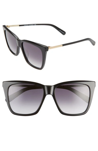 Rebecca Minkoff Indio 55mm Gradient Cat Eye Sunglasses In Black/ Dark Grey