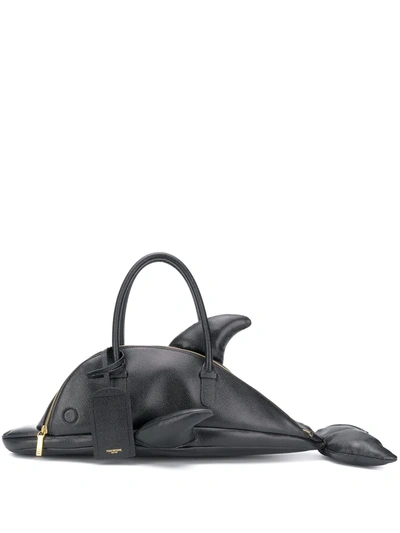 Thom Browne Black Leather Dolphin Bag