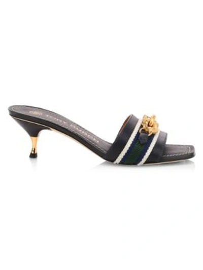 Tory Burch Women's Jessa Leather Mules In Perfect Navy