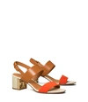 Tory Burch Women's Gigi Leather & Suede Slingback Sandals In Ambra