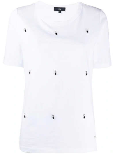 Fay Jewel T-shirt In White Cotton