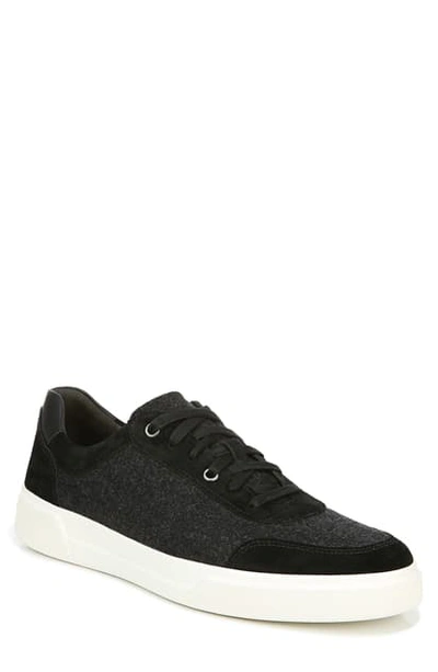 Vince Barnett Mixed Suede Sneakers In Charcoal