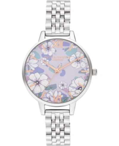 Olivia Burton Women's Groovy Blooms Stainless Steel Bracelet Watch 34mm In Multi/silver
